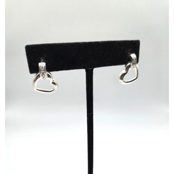 Brighton Sterling Silver Heart Earrings 925 Signed B in Circle comes in box - Picture 7 of 9